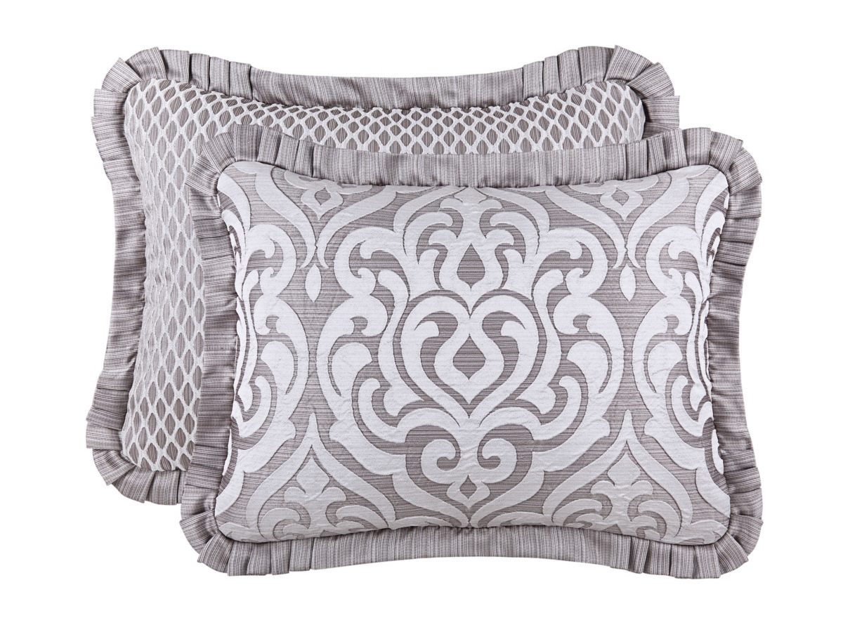 J newest Queen Luxembourg Queen comforter set gray pewter