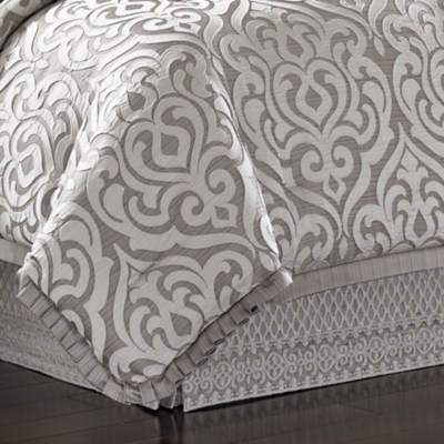 JM Cushion 新色グレー　新品未開封 J. Queen New York Luxembourg Silver Queen 4 Piece Comforter