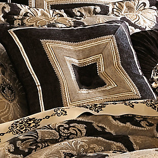 J.Queen New York Bradshaw Black Squaredecorative Throw Pillow, , rollover