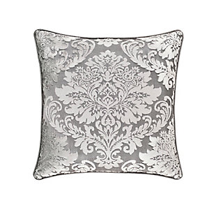J. Queen New York Bel Air 18" SquareDecorative Throw Pillow, Silver, large