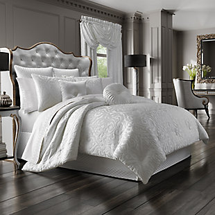 J.Queen New York Astoria White 4 Piece Piece Comforter Set, White, large