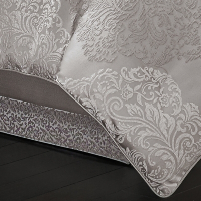 J.Queen New York La Scala Silver 4 Piece Piece Comforter Set, Silver, rollover