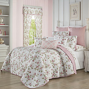Royal Court Rosemary 3 Piece Piece Quilt Set, Rose, large