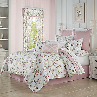 Royal Court Rosemary Queen 4 Piece Comforter Set, Rose, large
