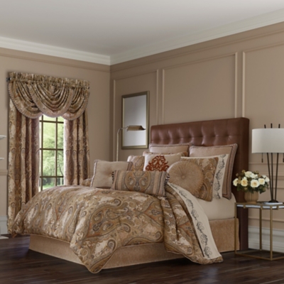 J.Queen New York Luciana Beige 4 Piece Piece Comforter Set, Beige, rollover