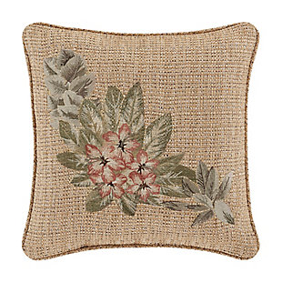 J.Queen New York Martinique 18" Square EmbellishedDecorative Throw Pillow, , large