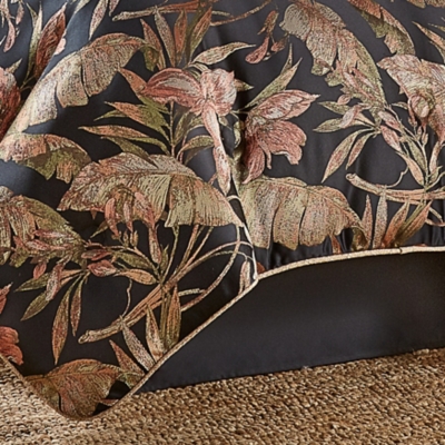 J.Queen New York Martinique 4 Piece Piece Comforter Set, Black, rollover
