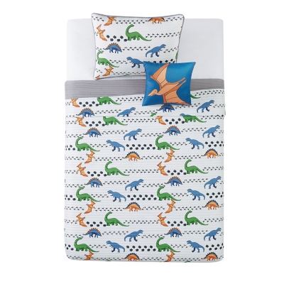 Pem America Dino Tracks Twin 3 Piece Quilt Set, Multi, large