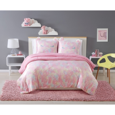 Pem America Rainbow Sweetie Twin Comforter Set, Pink, rollover