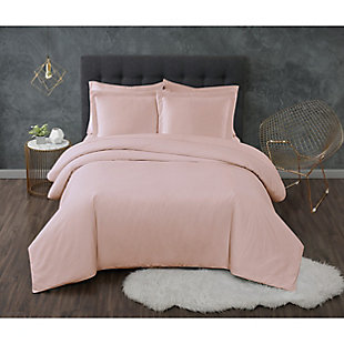 Truly Calm Antimicrobial 3 Piece Full/Queen Duvet Set, Blush, rollover