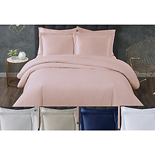 Have a Truly Calm sleep with this certified anti-microbial and anti-odor control solid color duvet set. The HeiQ technology combines scientific research with sleep enhancements for the simple purpose of improving the quality of sleep, which is essential to help maintain your optimal health and well-being. Rest assured, the 100% hypoallergenic brushed microfiber has a dreamy, soft feel. Includes duvet cover and sham; insert not included.Made of 100% brushed microfiber with heiq anti-microbial and odor control finish to keep your home clean and calm | Imported | Machine washable; must be washed in appropriate size equipment to avoid damage | Includes: one twin/twin xl duvet cover 68x90 inches and one standard sham 20x26 inches with corner ties and button enclosure; insert must be purchased separately