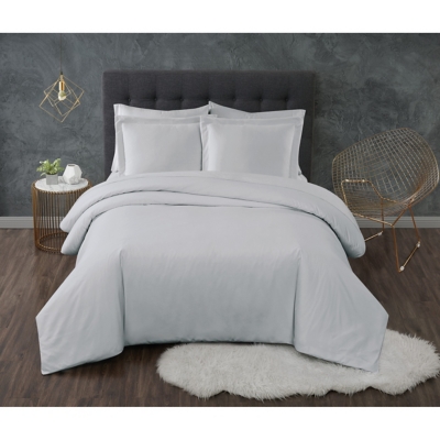 Truly Calm Antimicrobial 3 Piece Full/Queen Duvet Set, Gray, large