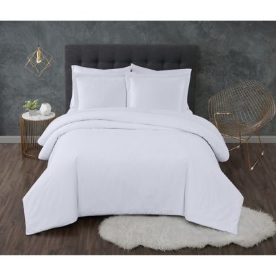 Truly Calm Antimicrobial 3 Piece Full/Queen Duvet Set, White, large