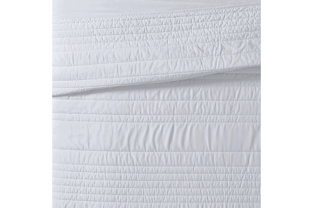 Have a Truly Calm sleep with this certified anti-microbial and anti-odor control solid color quilt set. The HeiQ technology combines scientific research with sleep enhancements for the simple purpose of improving the quality of sleep, which is essential to help maintain your optimal health and well-being. Rest assured, the 100% hypoallergenic brushed microfiber has a dreamy, soft feel.Made of 100% brushed microfiber with heiq anti-microbial and odor control finish; 95% cotton and 5% hypoallergenic polyester fill | Imported | Machine washable; must be washed in appropriate size equipment to avoid damage | Includes: one full/queen quilt 90x90 inches and two standard shams 20x26 inches