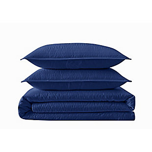 Truly Calm Antimicrobial 3 Piece Full/Queen Quilt Set, Navy, large
