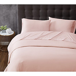 Truly Calm Antimicrobial 3 Piece Twin Sheet Set, Blush, rollover