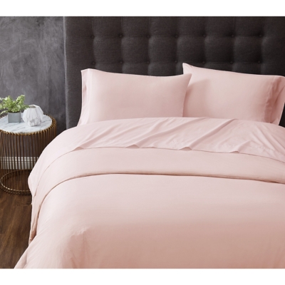 Truly Calm Antimicrobial 4 Piece Queen Sheet Set, Blush, large