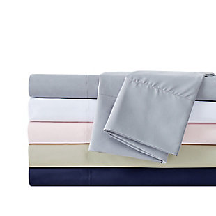 Have a Truly Calm sleep with this certified anti-microbial and anti-odor control solid color sheet set. The HeiQ technology combines scientific research with sleep enhancements for the simple purpose of improving the quality of sleep, which is essential to help maintain your optimal health and well-being. Featuring deep pockets for larger mattresses, this sheet set is made of brushed microfiber for a wonderfully soft feel with 100% hypoallergenic appeal.Made of 100% brushed microfiber with heiq anti-microbial and odor control finish to keep your home clean and calm | Imported | Machine washable; must be washed in appropriate size equipment to avoid damage | Includes: one fitted sheet 39x75 inches with a 13 inch pocket to fit up to a 15 inch deep mattress, one flat sheet 71x91 inches, and one pillowcase 20x30 inches