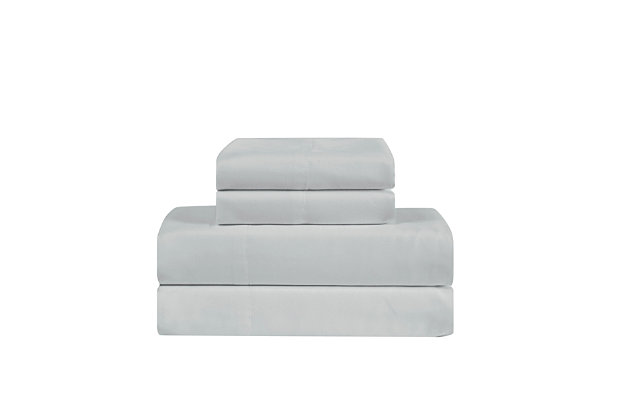 Have a Truly Calm sleep with this certified anti-microbial and anti-odor control solid color sheet set. The HeiQ technology combines scientific research with sleep enhancements for the simple purpose of improving the quality of sleep, which is essential to help maintain your optimal health and well-being. Featuring deep pockets for larger mattresses, this sheet set is made of brushed microfiber for a wonderfully soft feel with 100% hypoallergenic appeal.Made of 100% brushed microfiber with heiq anti-microbial and odor control finish to keep your home clean and calm | Imported | Machine washable; must be washed in appropriate size equipment to avoid damage | Includes: one fitted sheet 39x80 inches with a 13 inch pocket to fit up to a 15 inch deep mattress, one flat sheet 69x102 inches, and one pillowcase 20x30 inches