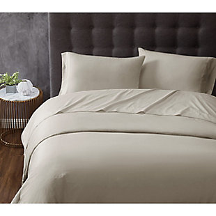 Truly Calm Antimicrobial 4 Piece Full Sheet Set, Khaki, rollover