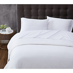 Truly Calm Antimicrobial 4 Piece Queen Sheet Set, White, rollover