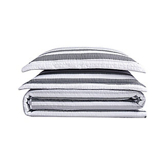 Truly Soft Curtis Stripe 2 Piece Twin XL Quilt Set, Gray/White, large