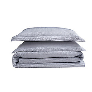 Truly Soft Multi Stripe 3 Piece Full/Queen Quilt Set, Gray, large
