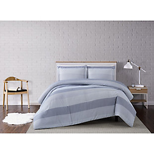Truly Soft Multi Stripe 3 Piece Full/Queen Comforter Set, Gray, rollover