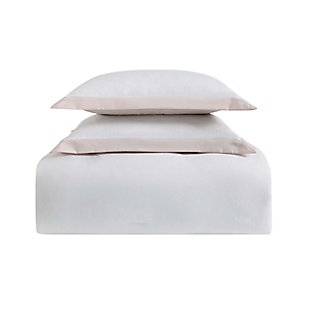 Truly Soft Everyday Hotel Border 7 Piece King Comforter Set, White/Blush, large
