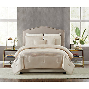 5th Avenue Lux Noelle 7 Piece King Comforter Set, Gold, rollover