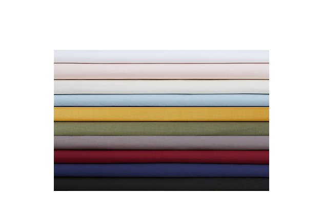 Longing for an instant bedroom refresh? Do yourself a solid by opting for this sumptuously soft solid tone sheet set made of 100% cotton. Crisp, cool and lightweight, like your favorite button-down shirt, this sheet set is made from 100% tight-weave cotton, making it more breathable so you can have a good night’s rest. For hot sleepers, that’s a cool thing. Plus, these sheets get even softer with each wash, making them an easy-breezy choice in relaxed living.Face and back is 100% natural cotton fabric for that soft, natural feel. | This item is imported from india. | This item is machine washable, but please be sure to use appropriate sized machinery to avoid any excess wear on the items. | Includes: one fitted sheet 39x75 inches with 13 inch pocket to fit up to a 15 inch deep mattress, one flat sheet 69x96 inches, and one pillowcase 20x32 inches. | Made of forged aluminum | Made in italy