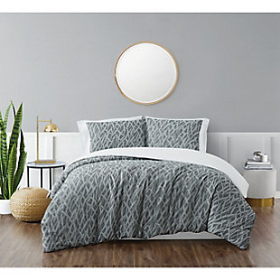 Make a statement in a richly subtle way with this brilliantly styled comforter set with indulgently soft cotton fabric. Featuring a waffle weave pattern, it brings textural dimension to your bedroom retreat you’re sure to love. What an easy complement to so many color schemes.100% cotton cover with waffle woven textured face; 100% polyester fill | Imported | Machine washable; must be washed in appropriate size equipment to avoid damage | Includes: one full/queen comforter 90x90 inches and two standard shams 20x26 inches.
