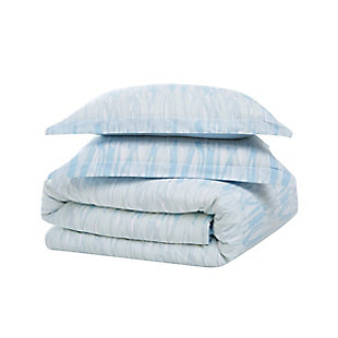 Brooklyn Loom Trevor 3 Piece Full/Queen Comforter Set, Blue/White, large