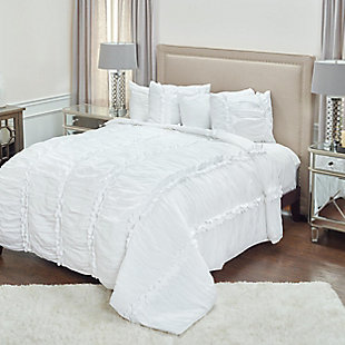 Rizzy Home Queen Quilt, White, large