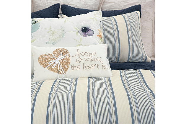 
Align your space in a simply striking way with this chic striped quilt set. Rest assured, its cozy cotton face and soothing neutral hues make for an instance, easy-breezy bedroom refresh.100% cotton face  | Muted stripes | Machine wash cold, gentle cycle, tumble dry low, do not bleach | Imported | Polyester fill | 1 quilt and 1 sham