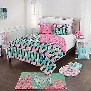 Cotton Simply Southern  2 Piece Twin Quilt Set, Pink, rollover