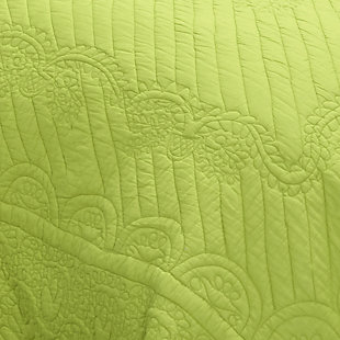 Cotton Voile Moroccan Fling King Quilt, Lime Green, rollover