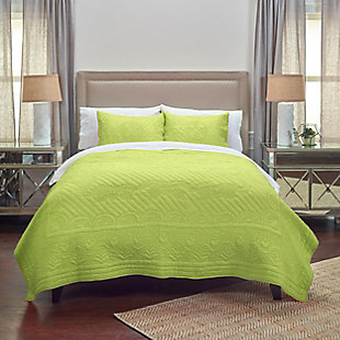 Cotton Voile Moroccan Fling King Quilt, Lime Green, large
