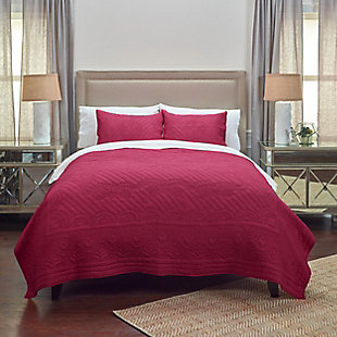 Cotton Voile Moroccan Fling King Quilt, Red, large