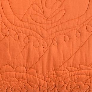 Go big on color and subtle on texture with this richly vibrant quilt with cotton voile face, matelassé pattern and hand-guided details. Its vivid hue will have you waking up on the bright side.100% cotton voile face  | Hand-guided quilting in matelassé pattern on outer edge; reversible with pattern | Machine wash cold, gentle cycle, tumble dry low, do not bleach | Imported | Polyester fill | Shams not included