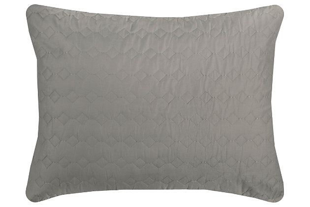 Go easy on color and heavy on texture with this simply chic quilt with cotton face. Textural quilting and reversible pattern make it an easy fit for neutral sophistication.100% cotton face  | Quilted to create a reversible pattern | Machine wash cold, gentle cycle, tumble dry low, do not bleach | Imported | Polyester fill | Shams not included