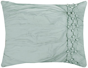Have a ball outfitting your bedroom with this cotton quilt loaded with posh puckered texture and a soothing hue. Incorporation of handmade cotton balls makes it all the more enticing.100% cotton face  | Texture created by handmade cotton balls | Machine wash cold, gentle cycle, tumble dry low, do not bleach | Imported | Polyester fill | Shams not included