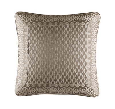 "Five Queens Court Beaumont 20" Square Decorative Throw Pillow", Champagne