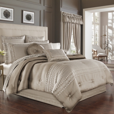 Five Queens Court Beaumont 4-Piece Comforter Set, Champagne, large