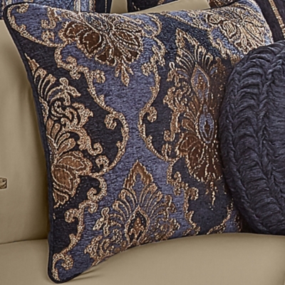 Five Queens Court Woodstock Indigo 18 Square Decorative Throw Pillow