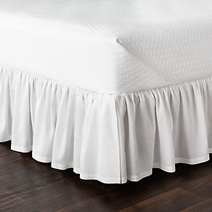 Surya Porter Ruffle Bed Skirt, White, rollover