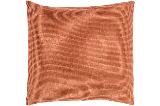 With its solid color featuring a waffle-textured pattern, this collection is the perfect addition to any bedroom. It's made in india with 100 percent cotton, and will complement any decor while providing a cozy look and feel. Choose from a range of coordinated bedding to complete the look.100% cotton | Knife-edge finish | Imported | Euro sham | Machine wash cold on gentle cycle