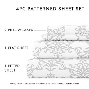 The Soft Bouquet Pattern Sheet Set by The Home Collection is the most luxurious bedding on the market at the most affordable price. The unparalleled softness and the excellent breathability that keeps you dry and cool throughout the night is sure to impress you. You comfort is of the utmost importance to us. In addition to impeccable comfort, our sheets are wrinkle resistant, twice as strong as cotton, and perfect for all seasons.Twin size set includes: 1 fitted sheet: 39" w x 75" l +14" , 1 flat sheet: 66" w x 96" l , 1 standard pillowcase: 20" w x 30" l | Double-brushed microfiber for outstanding comfort | Printed soft bouquet design for a classic addition to any bedroom decor | 14" deep pocket fitted sheets - accomandates a mattress up to 18" deep | Easy care: machine wash cold, tumble dry low, do not bleach, iron, or use fabric softener. Fade and wrinkle resistant | Imported