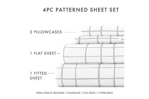 The Crossroad Pattern Sheet Set by The Home Collection is the most luxurious bedding on the market at the most affordable price. The unparalleled softness and the excellent breathability that keeps you dry and cool throughout the night is sure to impress you. You comfort is of the utmost importance to us. In addition to impeccable comfort, our sheets are wrinkle resistant, twice as strong as cotton, and perfect for all seasons.Twin size set includes: 1 fitted sheet: 39" w x 75" l +14" , 1 flat sheet: 66" w x 96" l , 1 standard pillowcase: 20" w x 30" l | Double-brushed microfiber for outstanding comfort | Printed crossroad design for a classic addition to any bedroom decor | 14" deep pocket fitted sheets - accomandates a mattress up to 18" deep | Easy care: machine wash cold, tumble dry low, do not bleach, iron, or use fabric softener. Fade and wrinkle resistant | Imported