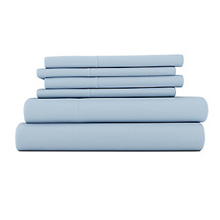 Home Collection Luxury Ultra Soft 6-Piece Full Bed Sheet Set, Light Blue, rollover